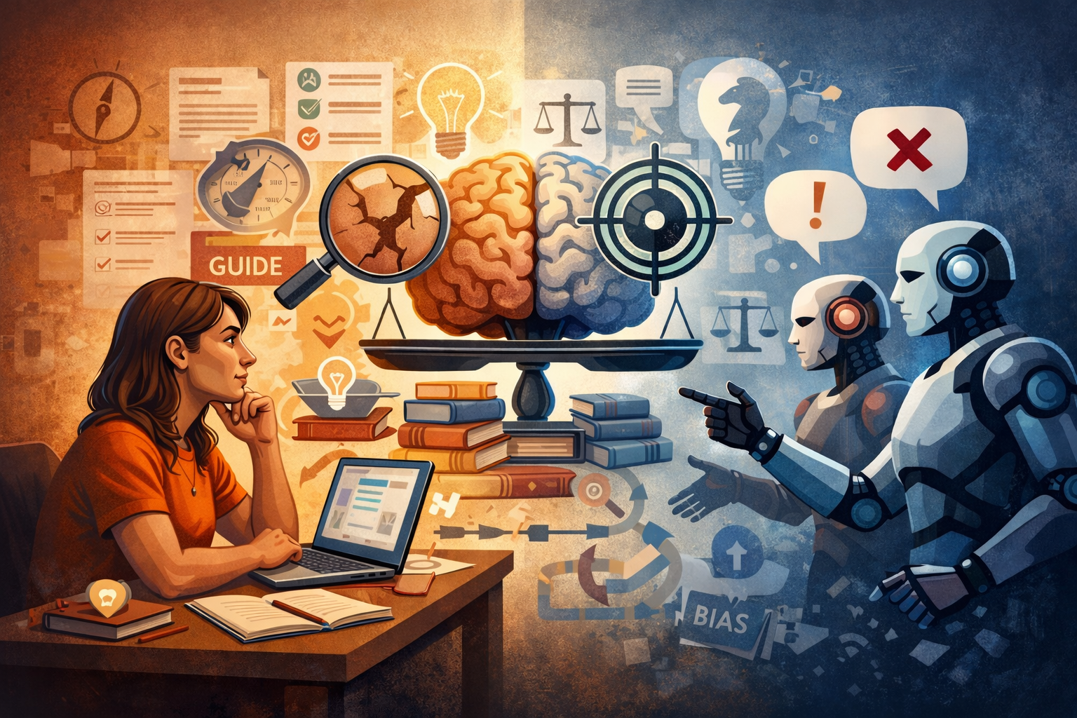 Critical thinking guides and resources for cognitive bias detection, debate preparation, and business validation